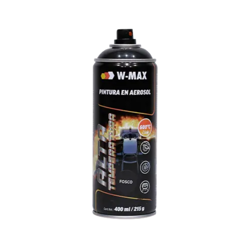 W-MAX PINTURA EN AEROSOL NEGRO MATE ALTA TEMPERATURA 400ML